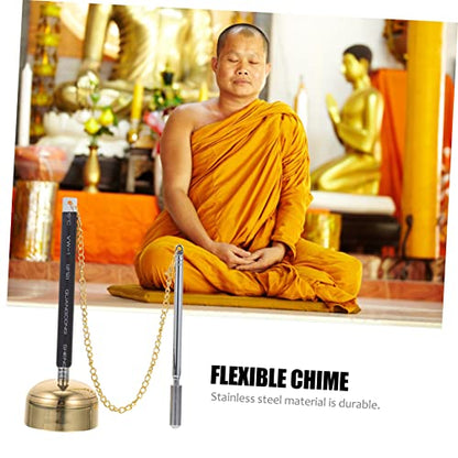 1pc Meditation Sound Chime Handbell for Temple Use Buddhist Instrument Wooden Material for Praying and Small for Easy Handling
