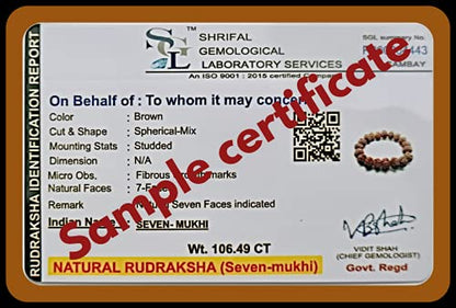 Rudraksha Bracelet for Men & Women's 2 Face, 3 Mukhi, 4 Mukhi, 5 Face, 6 Mukhi, 7 Mukhi, 8 Mukhi, 9 Mukhi, 10 Mukhi, 11 Mukhi Himalayan Rudraksha Beads Wrist Band for Yoga, Meditation, Healing - style: 7 Mukhi - Seven Faced