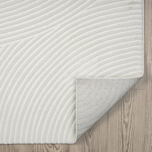 Abani Cream Area Rug for Living Room, Bedroom- Zen Reiki Pattern- 2'6" x 6' -Durable & Easy to Clean - color: Cream, size: 2'6" x 6' (Rectangular)
