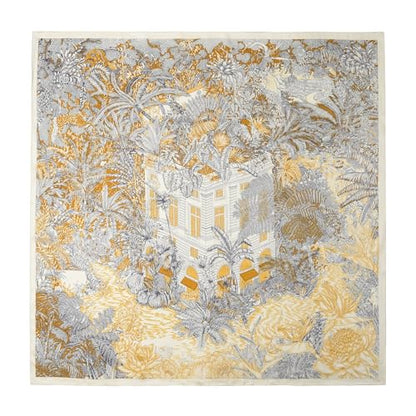ANDANTINO 100% Pure Mulberry Silk Scarf 35" Large Square Lightweight Headscarf –Women’s Hair Wraps-With Gift Packed - color: Forest-creamy White