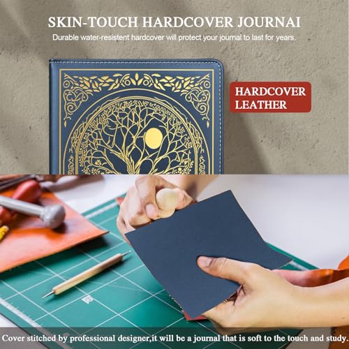 Journal for Women,A5 Hardcover Leather Journal - 200 Pages Premium Paper Notebook, Tree Journal Notebook for School, Work (Tree Blue)