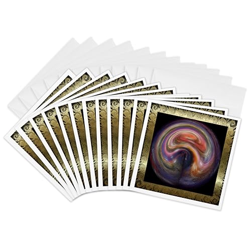 3dRose Meditation 12 Greeting Cards with envelopes