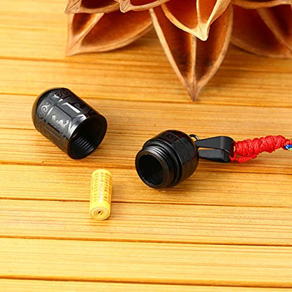 Men's Stainless Steel Open Lucky Buddha Mantra Pendant Necklace Bottle Container Memorial with Braided Rope - color: New Style, Mantra - Black