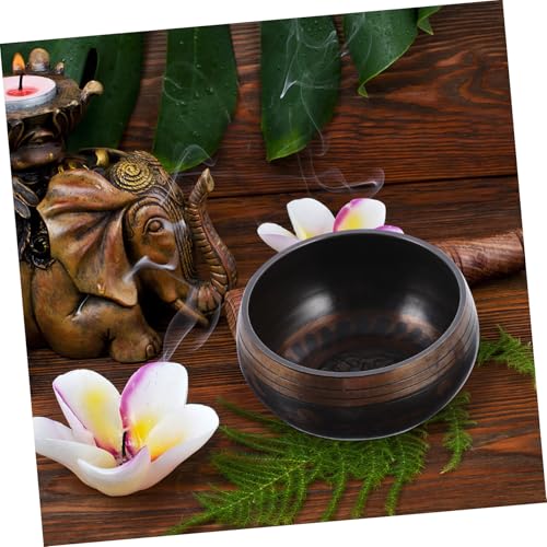 Meditation Singing Bowl with Wooden Rod Nepalese Buddhist Sound Bowl for Yoga Relaxation Music Therapy and Gift for Mindfulness and Home Decor