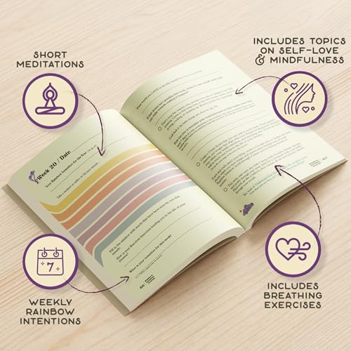 PURPLE CANYON Intention Journal & Rainbow Affirmation Deck – 52-Week Guided Gratitude Journal with Meditations, Goal Setting & Daily Mindfulness Cards - style: Journal & Deck Duo