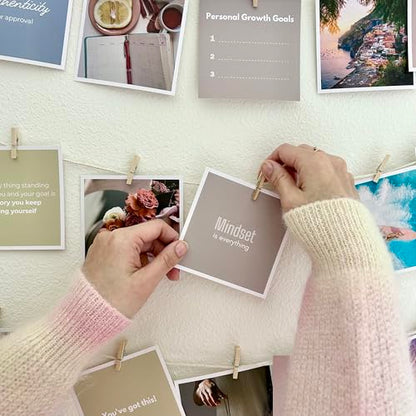 SIMPLY RSB The Ultimate Vision Board Kit and Inspirational Gift | 100 Motivational Cards, Complete Wall Decor Accessories (with Wall Accessories) - style: With Wall Accessories
