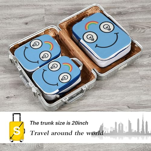 Reusable 3 Piecing Packing Travel Bag Polyester Folding Closet Organizer, Lightbulb Inspired Look (3 Set) - color: Lightbulb Inspired Look