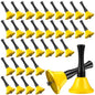50 Pcs Small Steel Hand Bells Bulk Dinner Service Bells with Plastic Handles Call Handbells for Church Classroom Sick Elderly Teachers Adults(Yellow) - color: Yellow