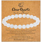 MAIBAOTA Healing Crystal Bracelet for Women Men, 8/4 mm Natural Stone Beaded Bracelets, Jewelry Birthday Gifts, Round Gemstones Stretch Bracelets - color: White-Clear Quartz, size: 8 mm
