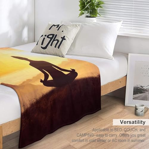 Yoga Meditation Soft Throw Blanket for Couch Lightweight Flannel Blanket for Sofa Couch Throw Bed Warm Cozy Decorative Blankets Fall Winter Decor 50"x60" - size: 50"x60"