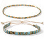 Tila Flat Beaded Stretch Bracelets for Women Stackable Gold Colorful Seed Beads Boho Bracelet Stack Adjustable Rope String Friendship Jewelry Trendy Holiday Gift - color: gold and turquoise