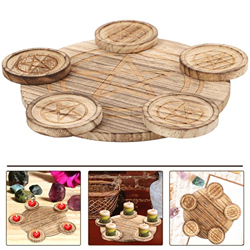 Pentagram Candlestick Dinner Party Wedding Wood Altar Supplies