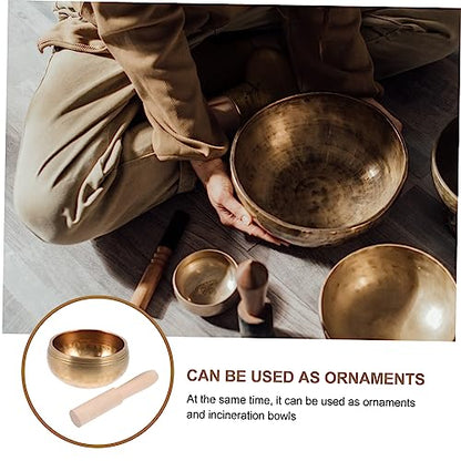 1Set Professional Meditation Singing Bowl with Stick and Gasket for Healing Music for Yoga and