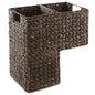 Casafield Stair Step Basket with Handles, Espresso Dark Brown - Woven Water Hyacinth Staircase Basket Storage Bin Organizer - color: Espresso - Hyacinth