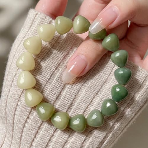 MUDI Bracelet For Women, Bodhi Seed Beads Bracelets Fidget Healing Energy Protection Stretch to My Man Jewelry Gift - color: Blue White Heart