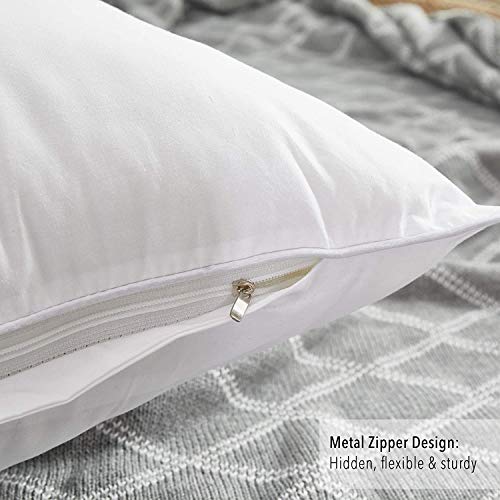 Oubonun 24x24 Square Pillow Inserts (Set of 2) - 100% Cotton Cover - Decorative Interior Sofa Pillow Pair - White - style: 24x24 Inch (Pack of 2)