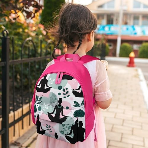 Meditation Yoga Nature Mini Travel Backpack Casual Daypacks Small Shoulder Bag for Shopping - color: Pink-style
