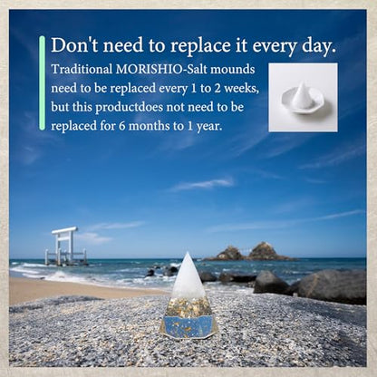 MORISHIO Japanese Orgone Pyramid, Salt purification zen lucky ornaments (Brilliant) - color: Brilliant