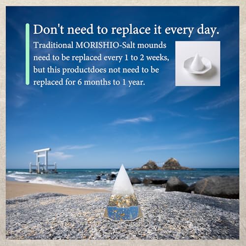 MORISHIO Japanese Orgone Pyramid, Salt purification zen lucky ornaments (Gold) - color: Gold