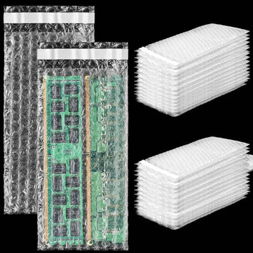Frienda 300 Pcs Clear Self Sealing Bubble Cushion Bags Double Wall Bubble Pouch Bag Plastic Shockproof Protective Packing Bags for Small Business Moving Shipping Packaging Storage(4" X 8") - size: 4" X 8"