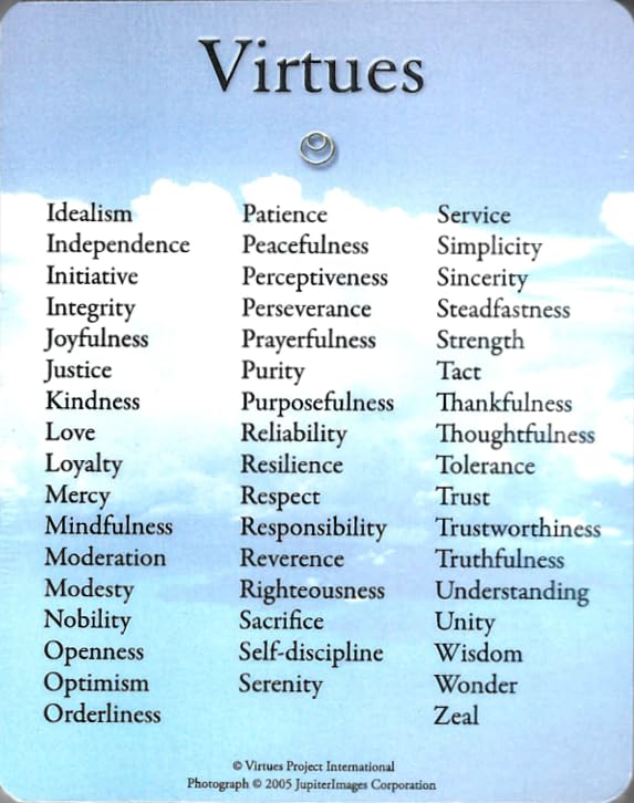Virtues Reflections Cards: New Edition