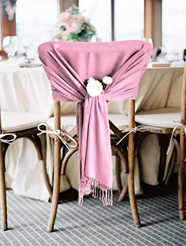 Sakkas 78" X 28" Rayon from Bamboo Soft Solid Pashmina Feel Shawl/Wrap/Stole - color: Mauve