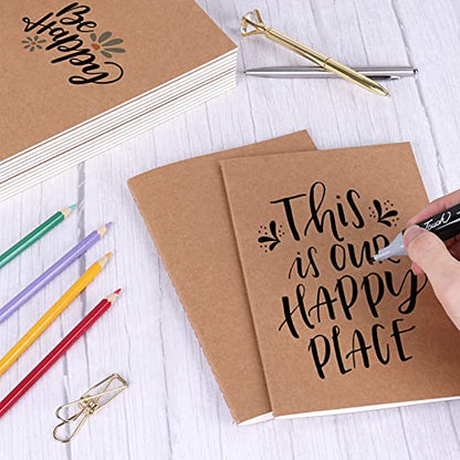 EOOUT 48pcs Blank Kraft Notebooks, Bulk Journals for Kids, 60 Pages/80GSM, 8.3 X 5.5 Inch, Travel Journal Set, for Travelers, Students and Office Supplies - style: Blank-48pack