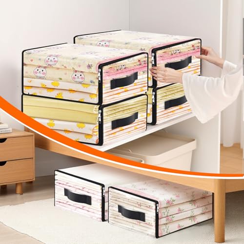 SpaceWhisper 6 Pack Clear Storage Bags, Plastic Blanket Storage Bags with Zipper and Handle, Moving Bags for Comforter, Bedding & Clothes, Closet Organizer and Under Bed Storage (17.7x15.7x7.9 Inch) - size: 17.7 x 15.7 x 7.9 Inch