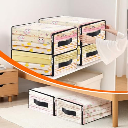 SpaceWhisper 6 Pack Clear Storage Bags, Plastic Blanket Storage Bags with Zipper and Handle, Moving Bags for Comforter, Bedding & Clothes, Closet Organizer and Under Bed Storage (17.7x15.7x7.9 Inch) - size: 17.7 x 15.7 x 7.9 Inch