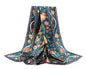 ANDANTINO 100% Silk Scarf 43" Large Square Lightweight Headscarf& Shawl–Women Hair Wraps-With Gift Packed - color: Flowers-navy
