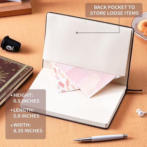 Artfan Ruled Notebook/Journal – Premium Thick Paper Faux Leather Classic Writing Notebook with Pocket + Page Dividers Gifts, Banded, Large, 144 Pages, Hard Cover, Lined (5.8 x 8.4) - Reddish Brown - color: Reddish Brown