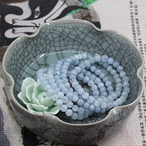 Angelstones Handmade Natural Healing Gemstone 6mm Round Beads Stretch Crystal Bracelet 7 Inch Unisex - color: Aquamarine