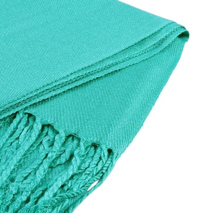 TZ Promise Women Pashmina Shawls and Wraps for Evening Dresses,Soft Large Long Scarf for Wedding,Bride Bridesmaid Gifts - color: Jade Green