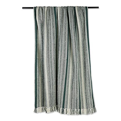 DII Braided Striped Decorative Throw Blanket, 50x60, Dark Green - color: Dark Green