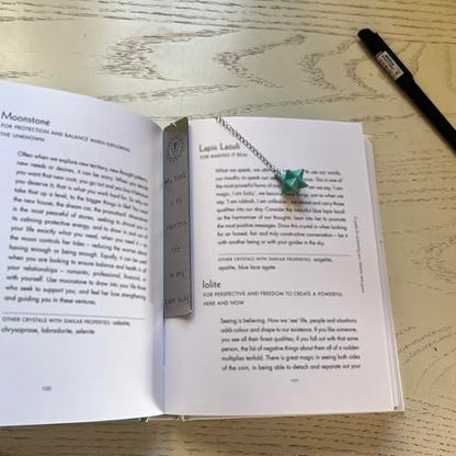 Throat Chakra Stainless Steel Bookmark - Turquoise Merkaba & Self-Expression Quote, Collectible 7-Chakra Set for Energy Healing, Creativity & Spiritual Gifting (Chakra 5) - color: Chakra 5