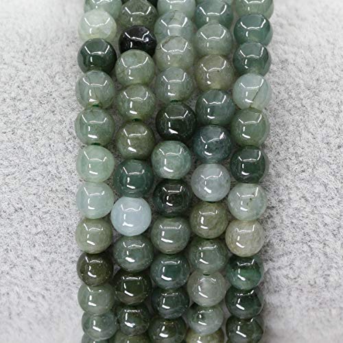 Keleny Gem Semi Precious Gemstones 4mm Round Beads Crystal Stretch Bracelet 7 Inch Unisex - color: Dark Green Jade