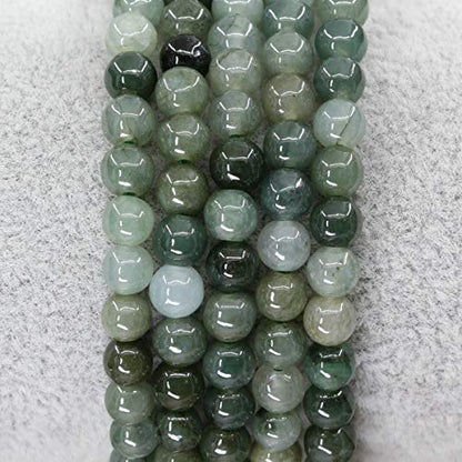 Keleny Gem Semi Precious Gemstones 4mm Round Beads Crystal Stretch Bracelet 7 Inch Unisex - color: Dark Green Jade