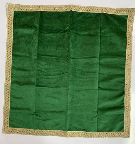 SMMS Spiritual Velvet Table Cloth Altar Tarot Spread (Green, Medium- 61cm*61cm/ 24inch*24inch) - color: Green, size: Medium- 61cm*61cm/ 24inch*24inch