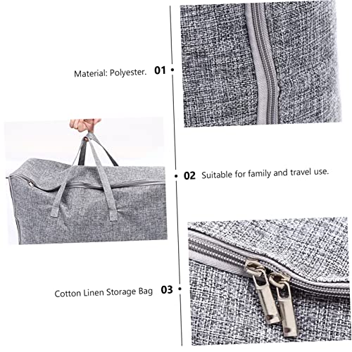 Large Capacity Cotton Linen Storage Bag for Clothes and Bedding Portable Travel Organizer Reinforced Handles for Outdoor Fitness and Moving Supplies