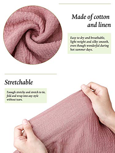 Geyoga 6 Pcs Women Scarf Shawl Hijab Scarves Cotton Crinkle Hijab for Women Blend Shawl Crinkle Wrap Head for Seasons - color: Elegant Tones