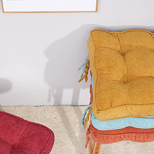 Meditation Floor Pillow,Square Seat Cushions Tufted Thicken Chair Cushion for Tatami Office Kitchen Chair Bench Sofa Seat Pad-Beige 45x45x8cm(17.7x17.7x3in) - color: Beige