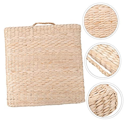 ABOOFAN Thick Straw Woven Mat Eco-Friendly Yoga Meditation Pad Floor Pillow Funny Welcome Mat