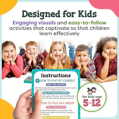 Mindfulness Cards for Kids - Social Emotional Learning Tools, Coping Skills, Self-Regulation Flash Cards, Therapy Resources, Preschool, Special Needs, ADHD, Autism, Counseling Supplies, Learning Game