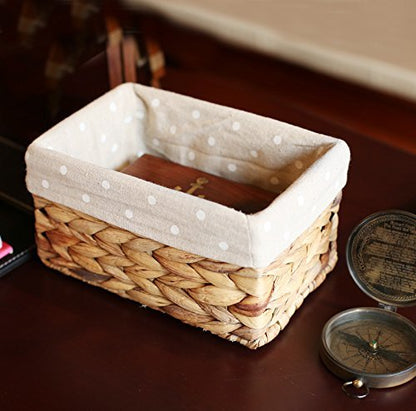 Rectangular Wicker Storage container, Organizer Box,Kingwillow, Art & Craft (Small) - color: Natural-Hyacinth