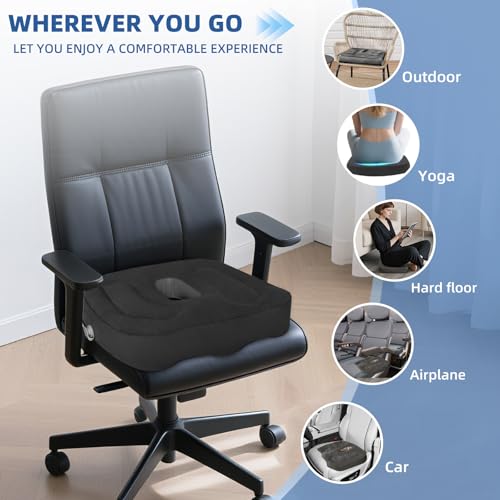Sondor Travel Cushion,Air Seat Cushion,Evolution Cushion Portable & Lightweight Inflatable Seat Cushion - Ideal for Airplane Chairs, School Bleachers, Stadium Seats, and Wheelchairs - color: Black