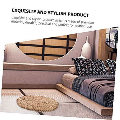 Cabilock Front Door Woven Mat Thick Decorative Meditation Cushion for Indoor Seating Natural Straw Yoga Floor Pad for Meditation and Relaxation