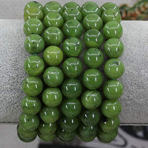 Amandastone Natural Gemstone 10mm Round Beads Stretch Bracelet 7 Inch - color: Canadian Jasper