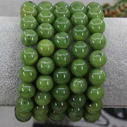 Amandastone Natural Gemstone 10mm Round Beads Stretch Bracelet 7 Inch - color: Canadian Jasper
