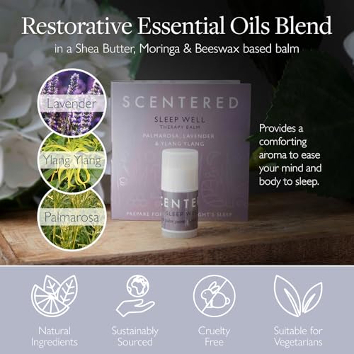 Scentered Goodnight Sleep Well Gift Set – Luxury Silk Eye Mask, Aromatherapy Pocket Balm (1.5g) & Reusable Ear Plugs in Travel-Friendly Gift Tin - size: Eye Mask, Travel Balm & Ear Plugs in Gift Tin