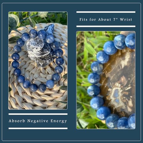 Single-pack of pure gemstone bracelets… - color: Kyanite-8MM